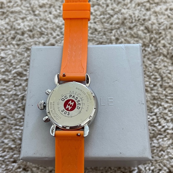Michele Watch with Orange Strap and Colorful Dial - Picture 7 of 9